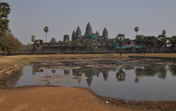 Jazero s odrazom chrámu Angkor Wat
