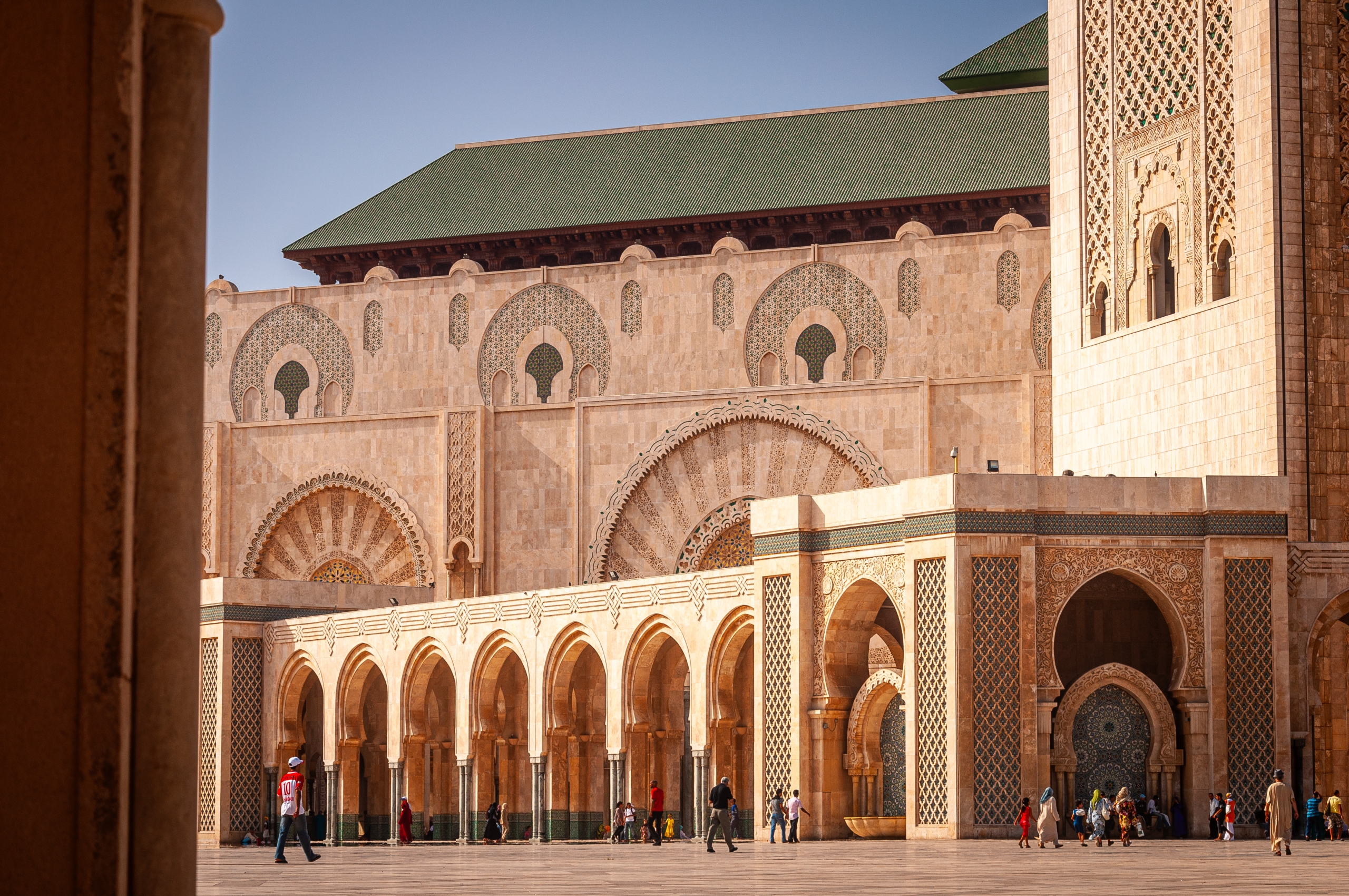 Casablanca a mešita Hasana II. Detail na mešitu Hasana II.