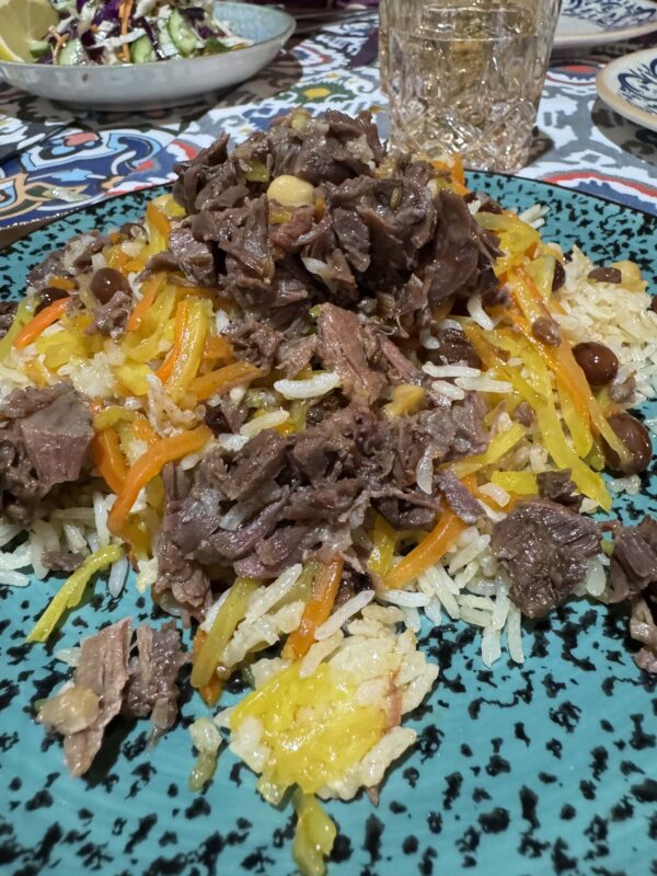 Bucharský plov - mäso, zelenina a ryža